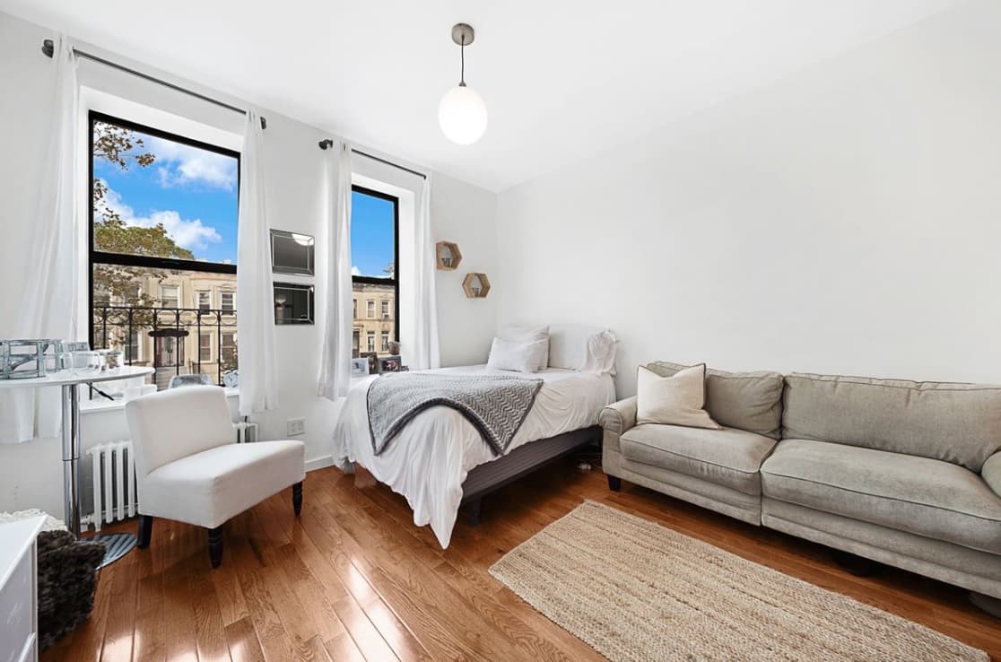 This Prospect Lefferts Gardens studio is newly renovated with a decent-sized closet