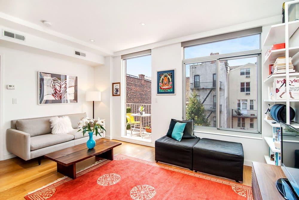 This Park Slope one bedroom is small, but has a balcony and a private roof deck