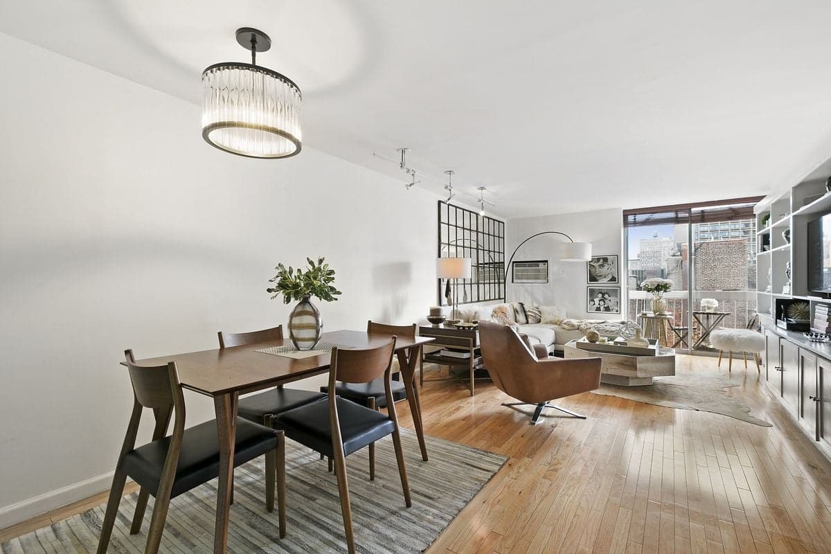 This condo opens onto a private roof deck, and is two blocks from Washington Square Park