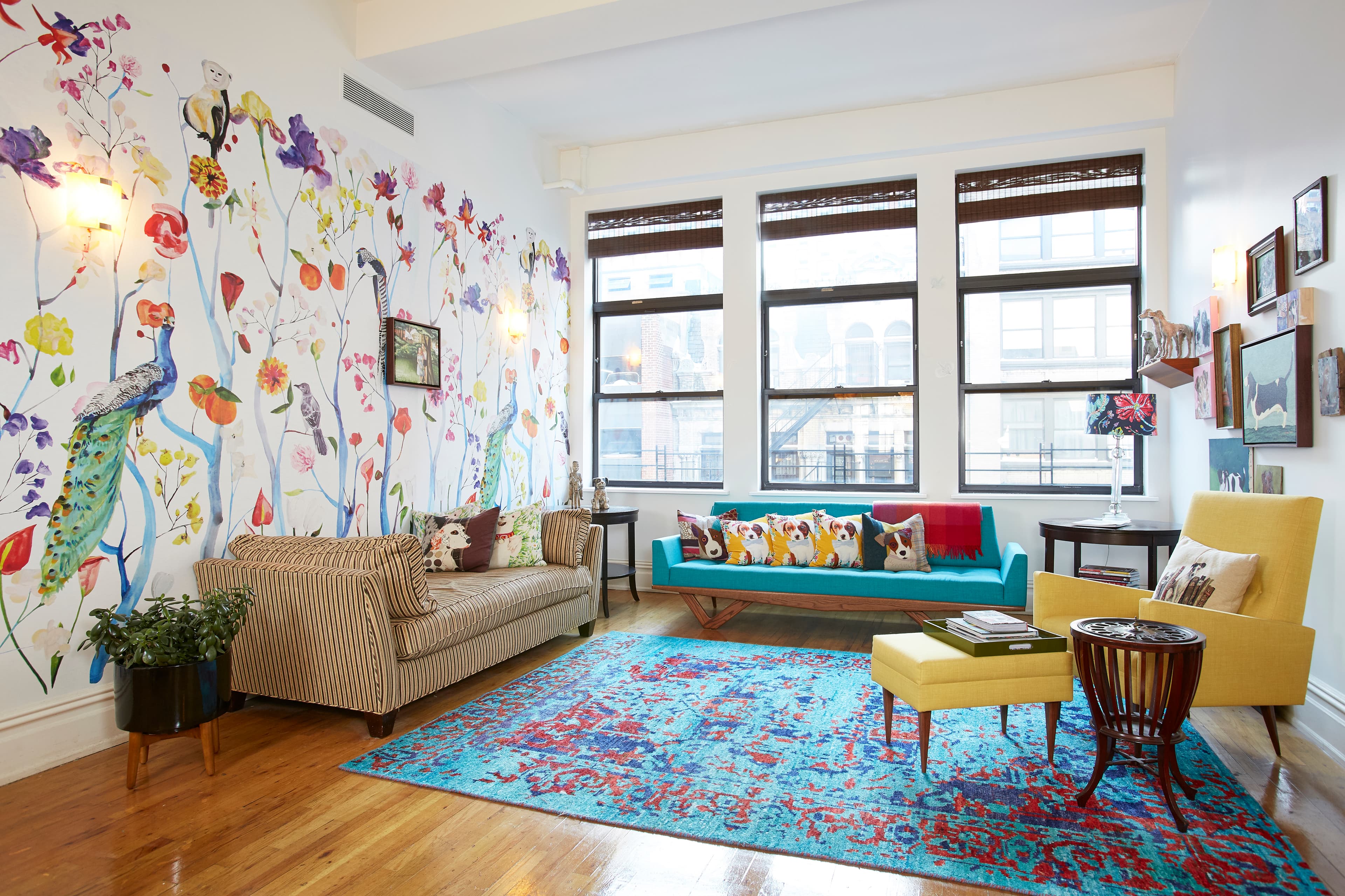 This huge Gramercy Park co-op loft is bursting with color and personality