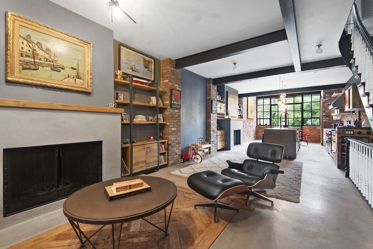 This $4M Carroll Gardens townhouse has been elaborately redone with concrete, metal, and rough-hewn wood