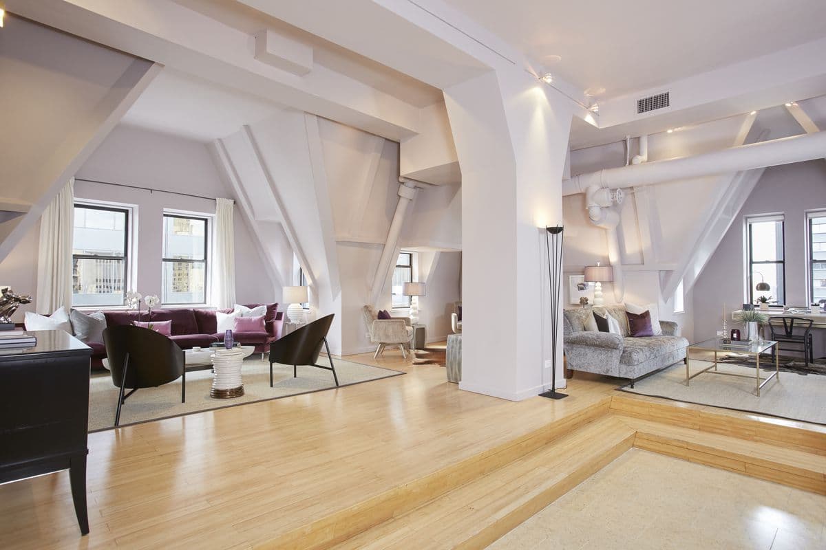 The ceilings soar in this historic Financial District penthouse