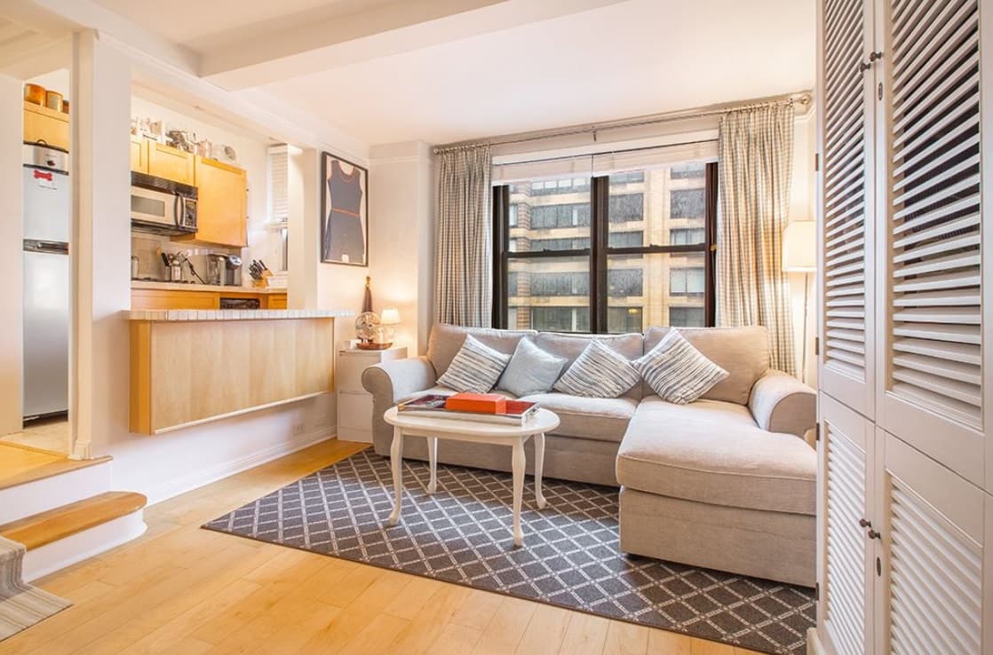 A smart-looking Chelsea studio with lots of closet space asks $600,000