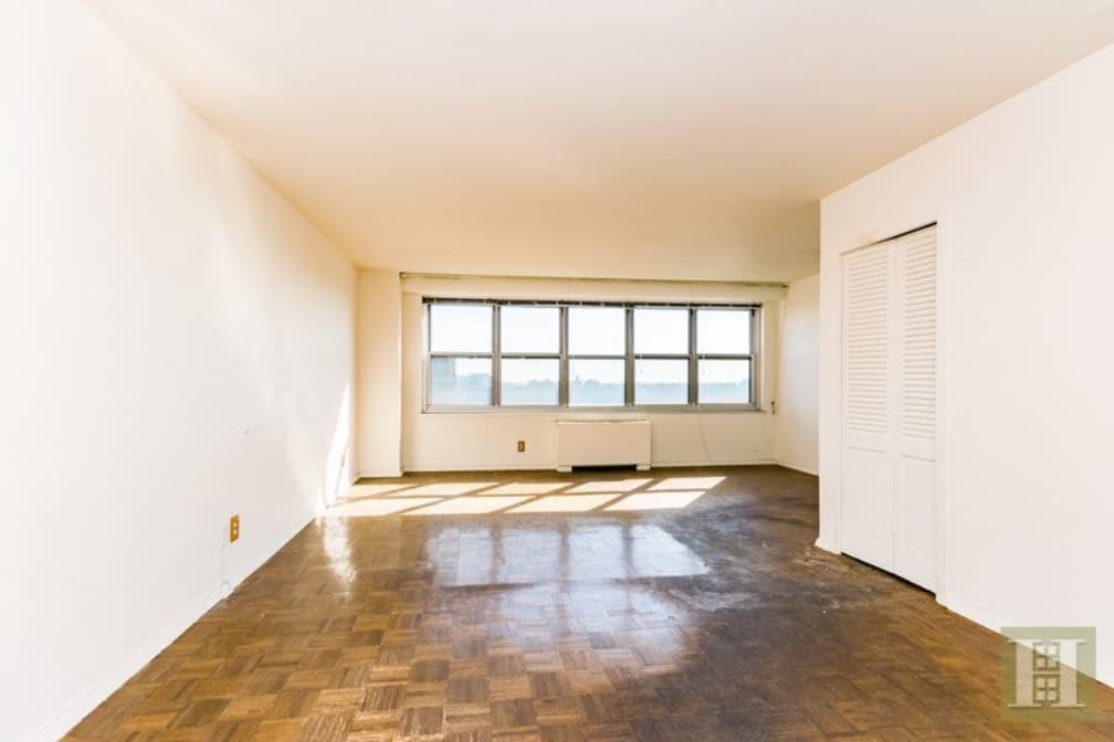 A plan to fix the damaged parquet and wasted space in a Spuyten Duyvil one bedroom