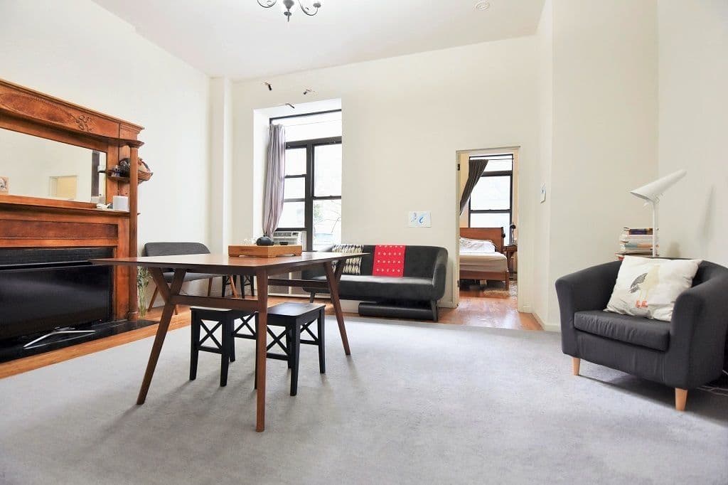 This UWS one bedroom has high ceilings, (relatively) low rent, and storage space galore