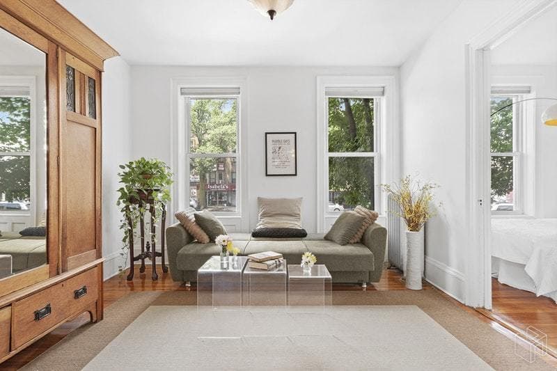 A Sunset Park two bedroom with prewar charm, if you don't mind bars on some windows 