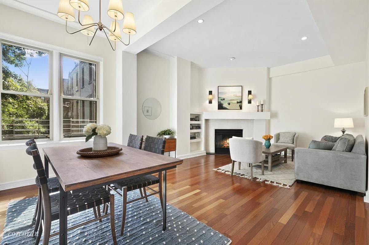 A Carroll Gardens two bedroom with a wood-burning fireplace, for $1,150,000