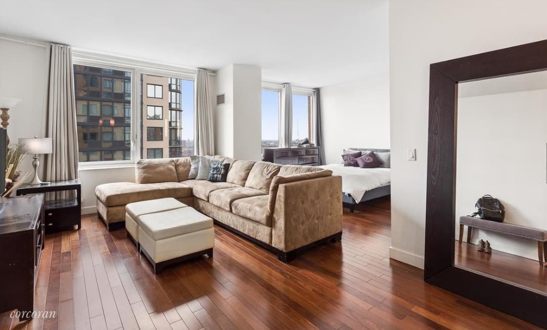 A Downtown Brooklyn studio you can likely convert into a one bedroom