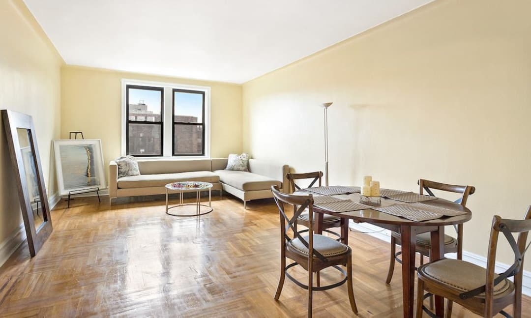 Square off the archways, replace the parquet, and other updates for a dated Prospect Park South prewar