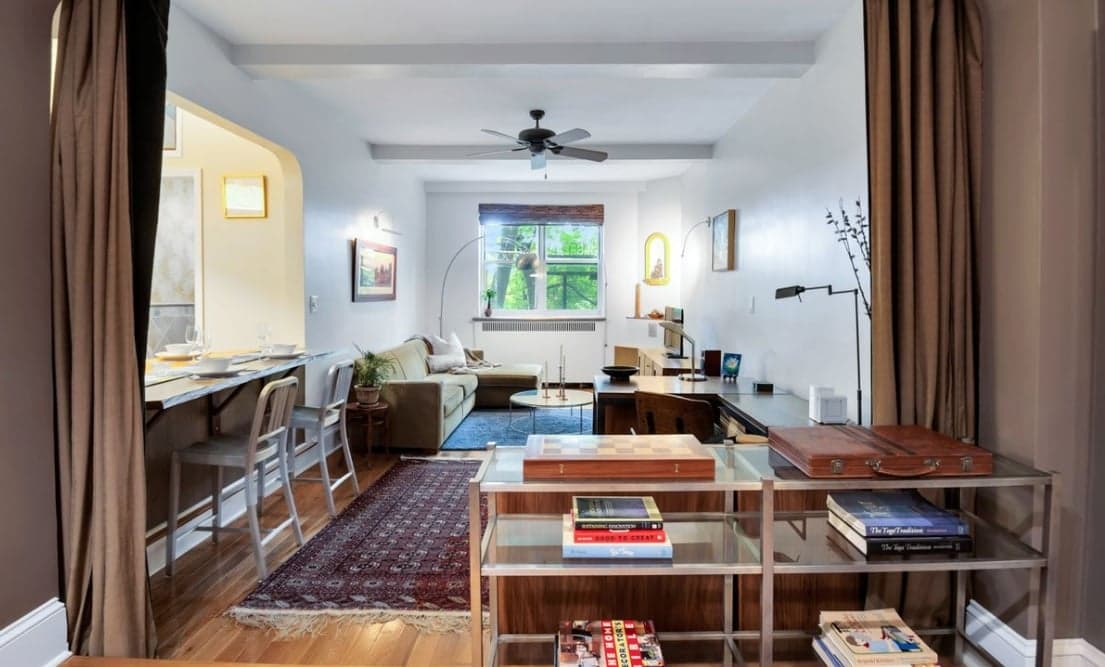 A Hudson Heights studio with a sleeping alcove and separate dining area, for $429,000