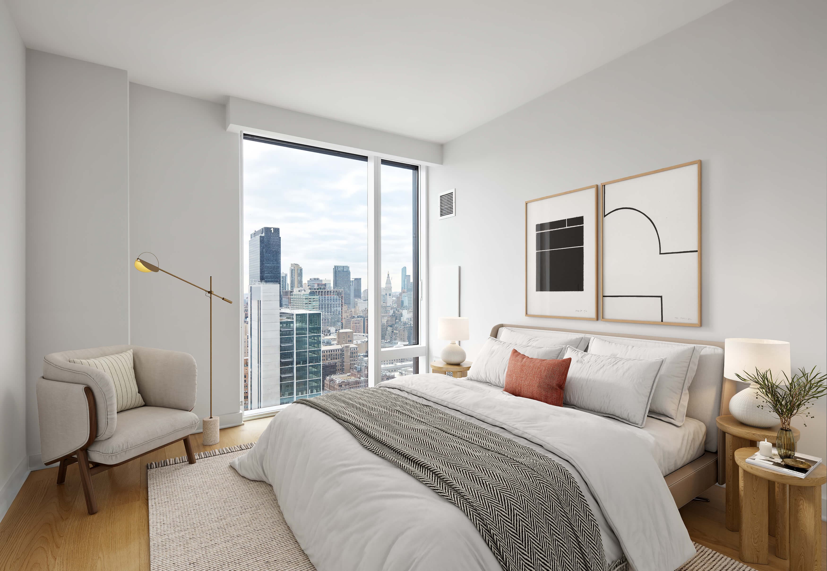A staged apartment at 451 10th Avenue in Hudson Yards.