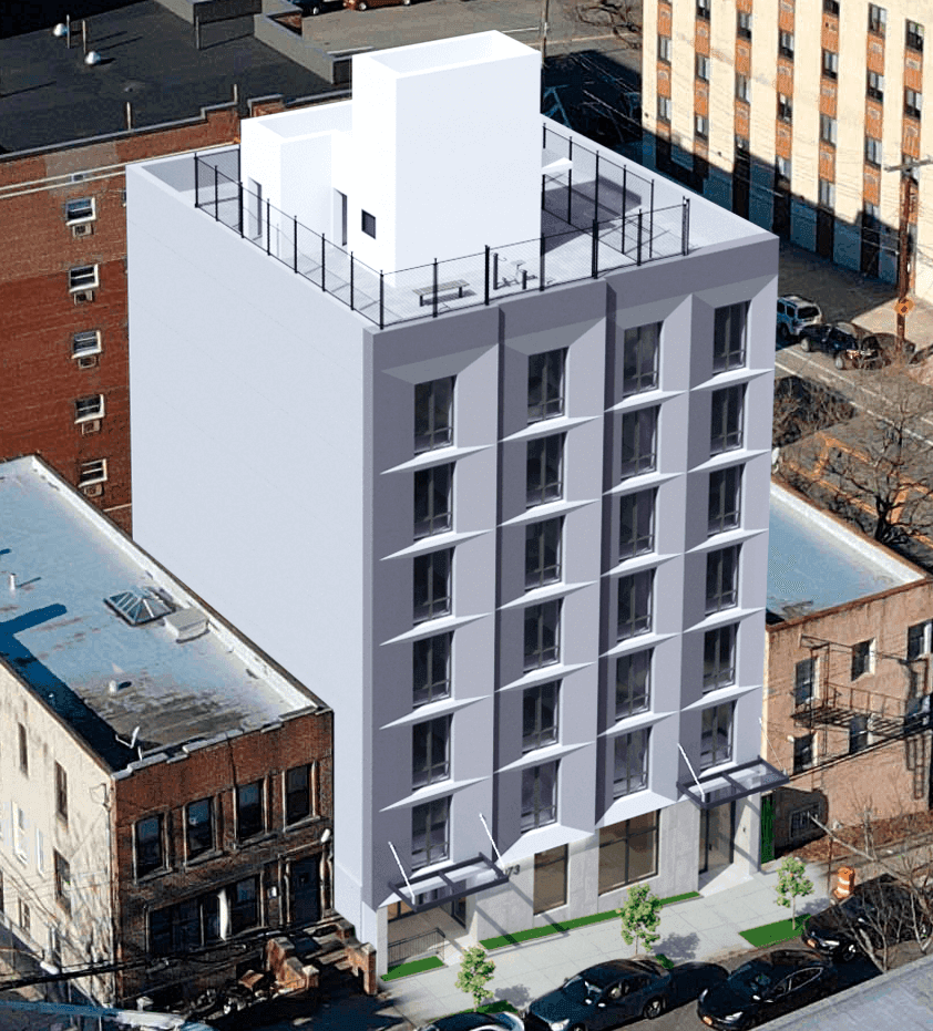 A rendering of the building at 3073 Barker Avenue.