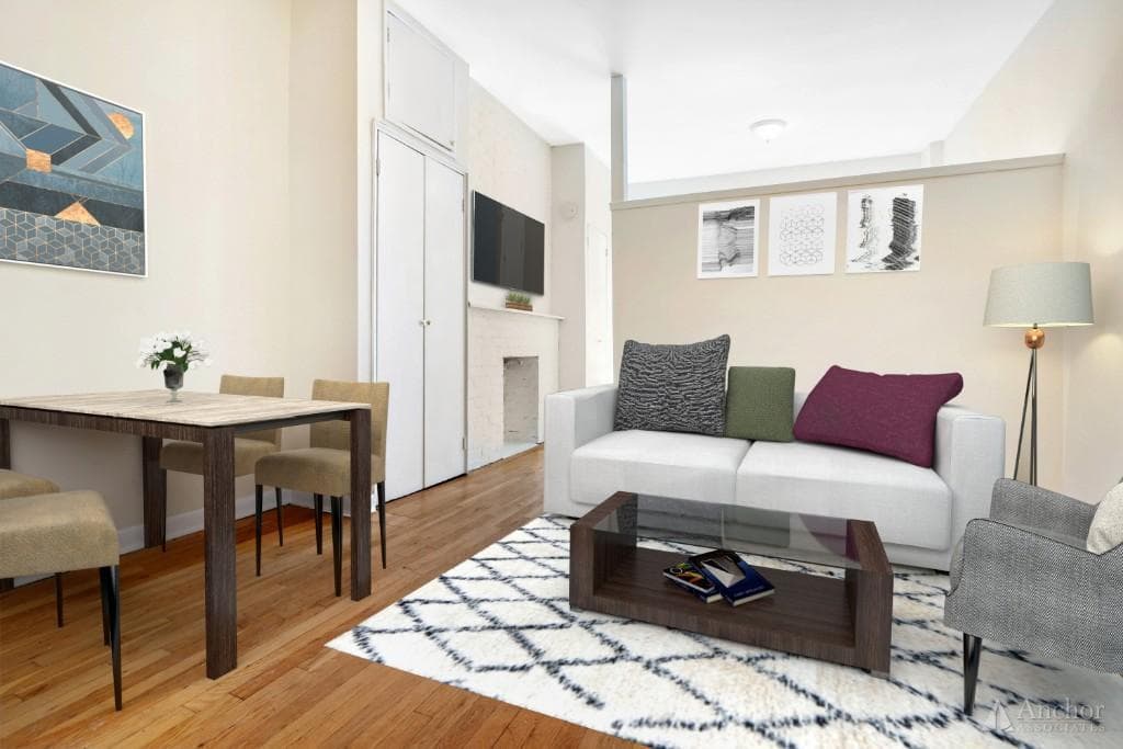 A one bedroom in Hell's Kitchen with a half wall, for $2,150 