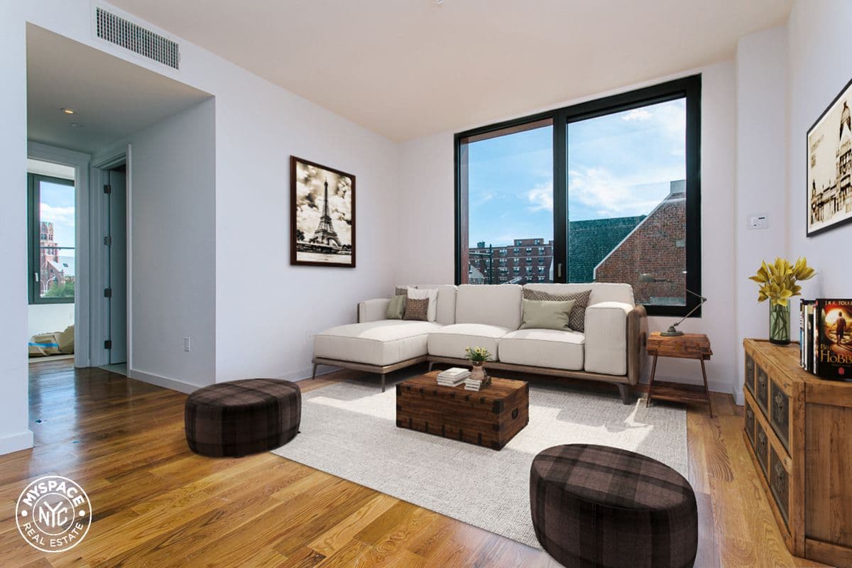 Would you rent this two bedroom in a Bushwick building that looks like a boutique hotel, for $3,325?