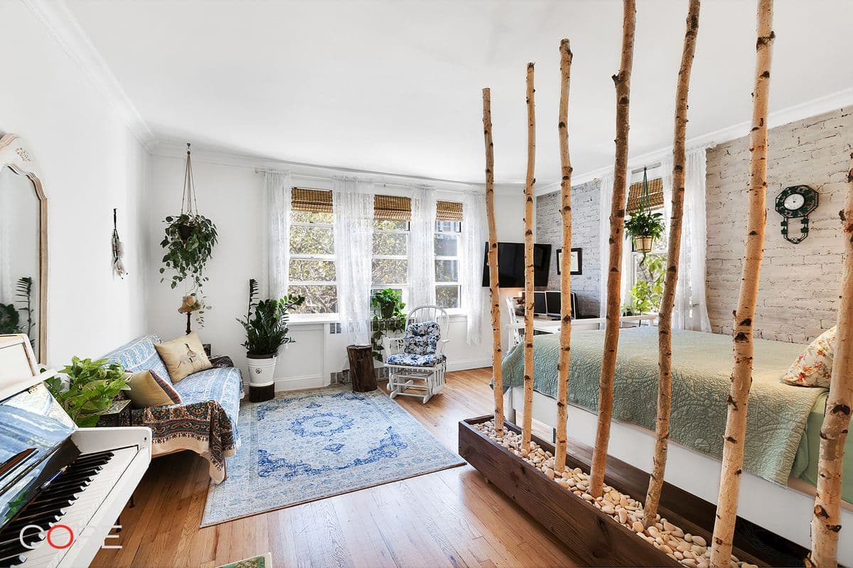 A renovated studio in Jackson Heights with rustic details, for $1,850