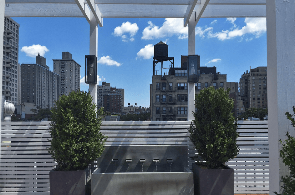 Decorative fountains that add a little extra something to the terrace that has everything