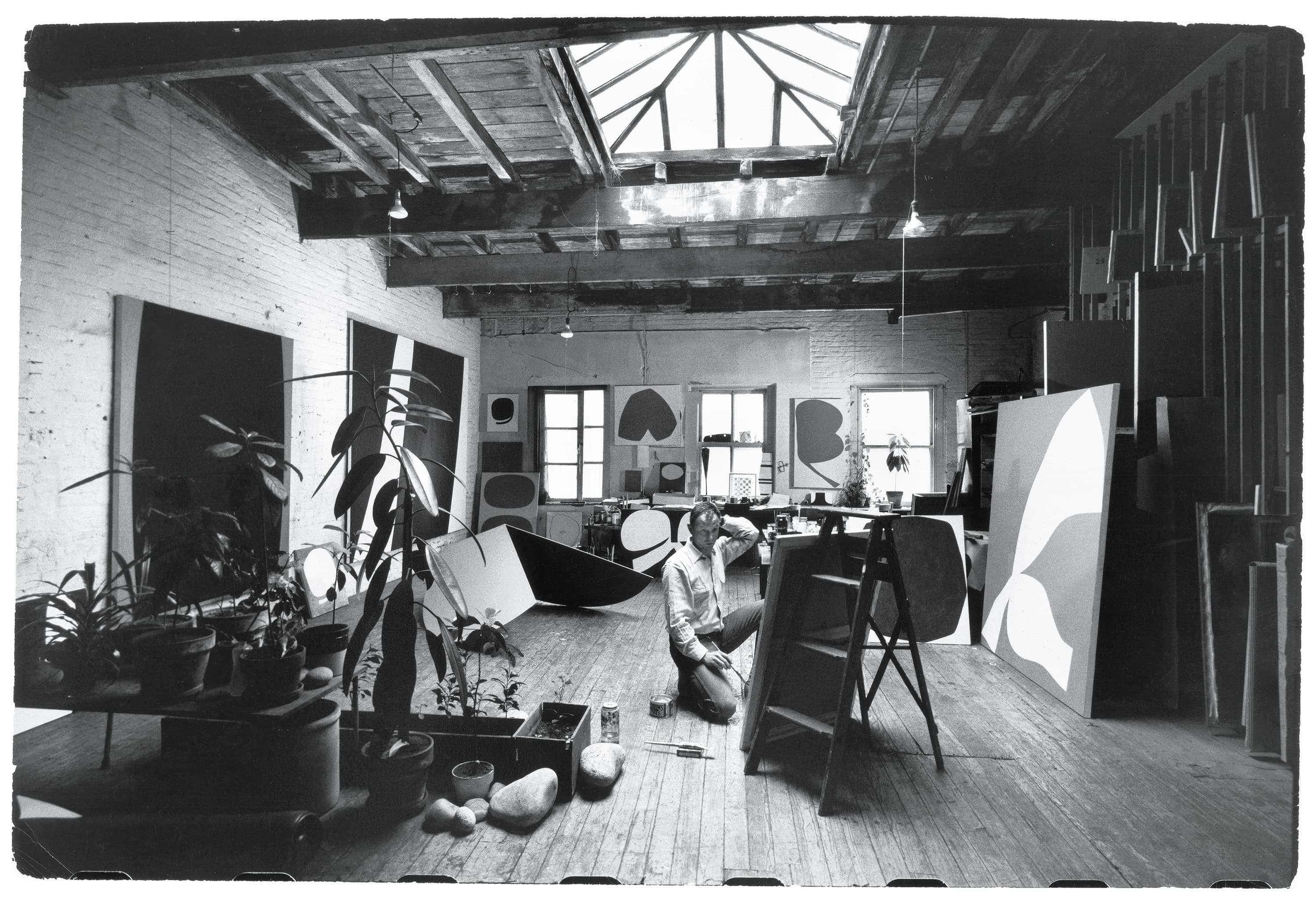 Ellsworth Kelly at his Coenties Slip Studio, New York, 1961.