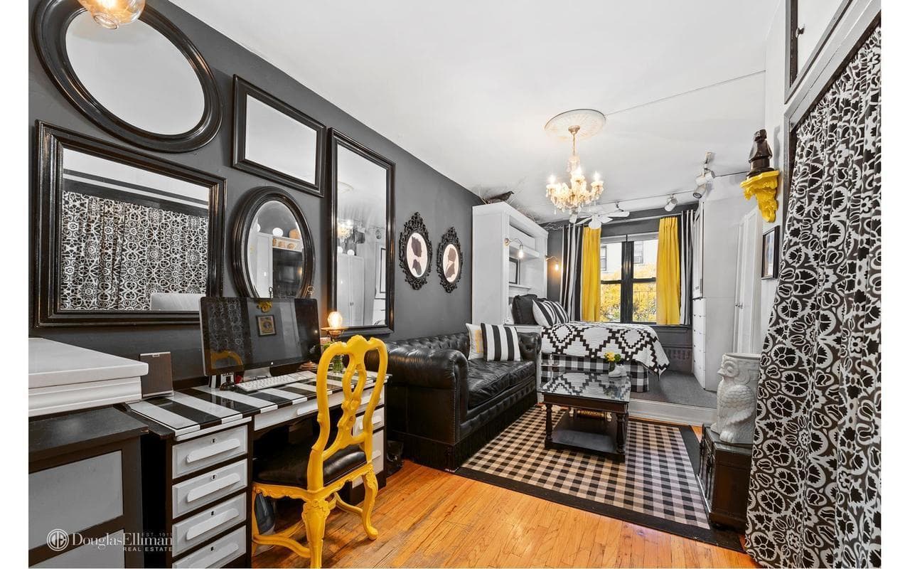Prefer bold over basic? An UES studio in black, white, and taxi cab yellow, for $335,000