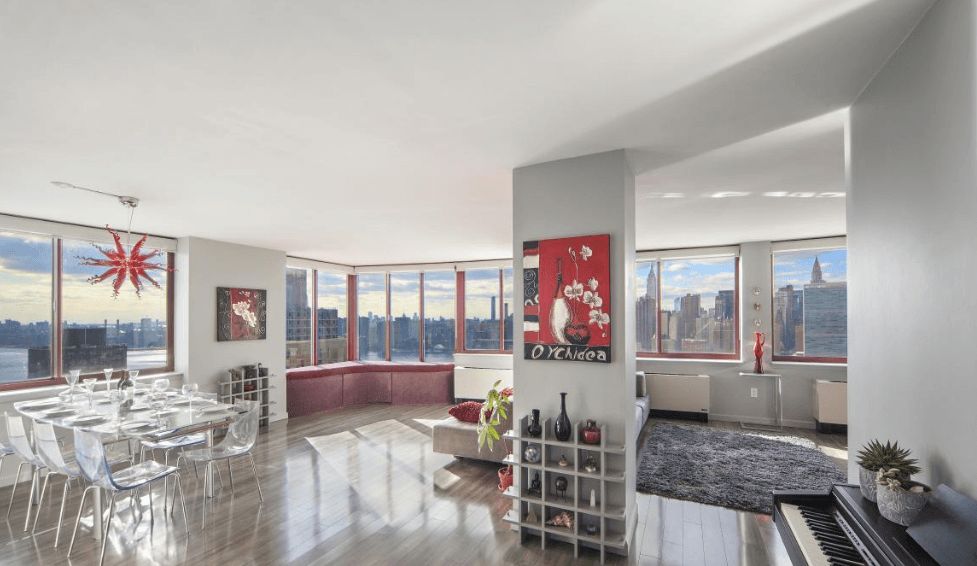 Hover above the East River in this three-bedroom LIC rental