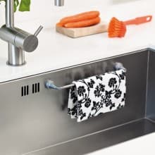 Space-saving sponge and dishtowel holders, no nails required