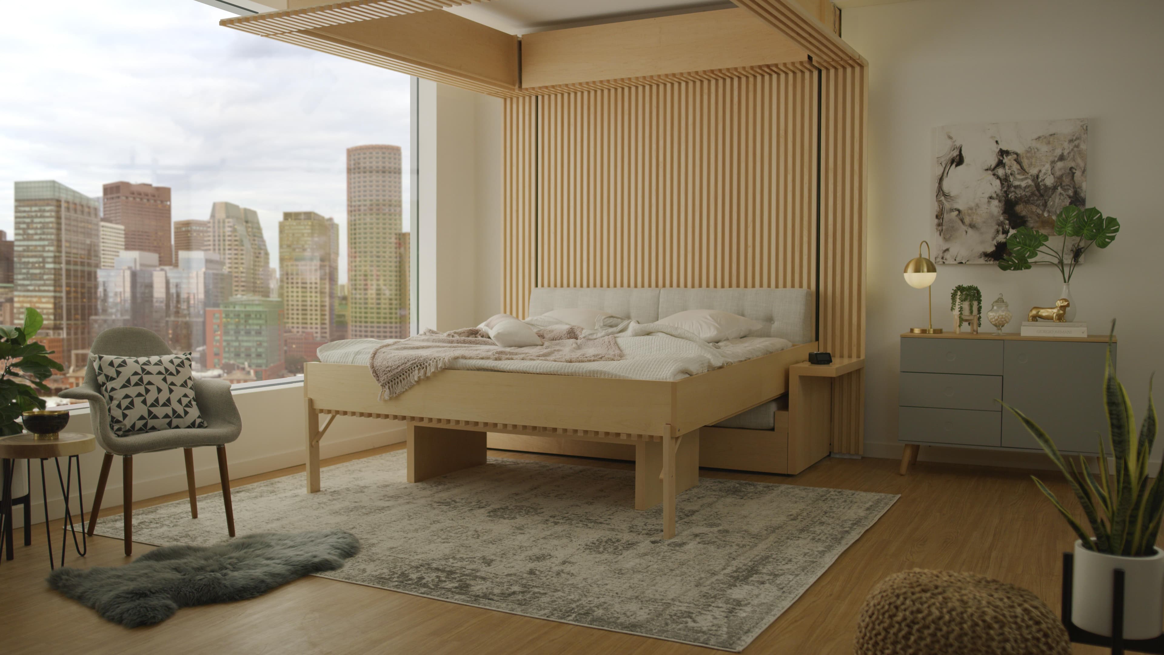 I rent a studio with an automated bed that drops down from the ceiling. My friends are impressed