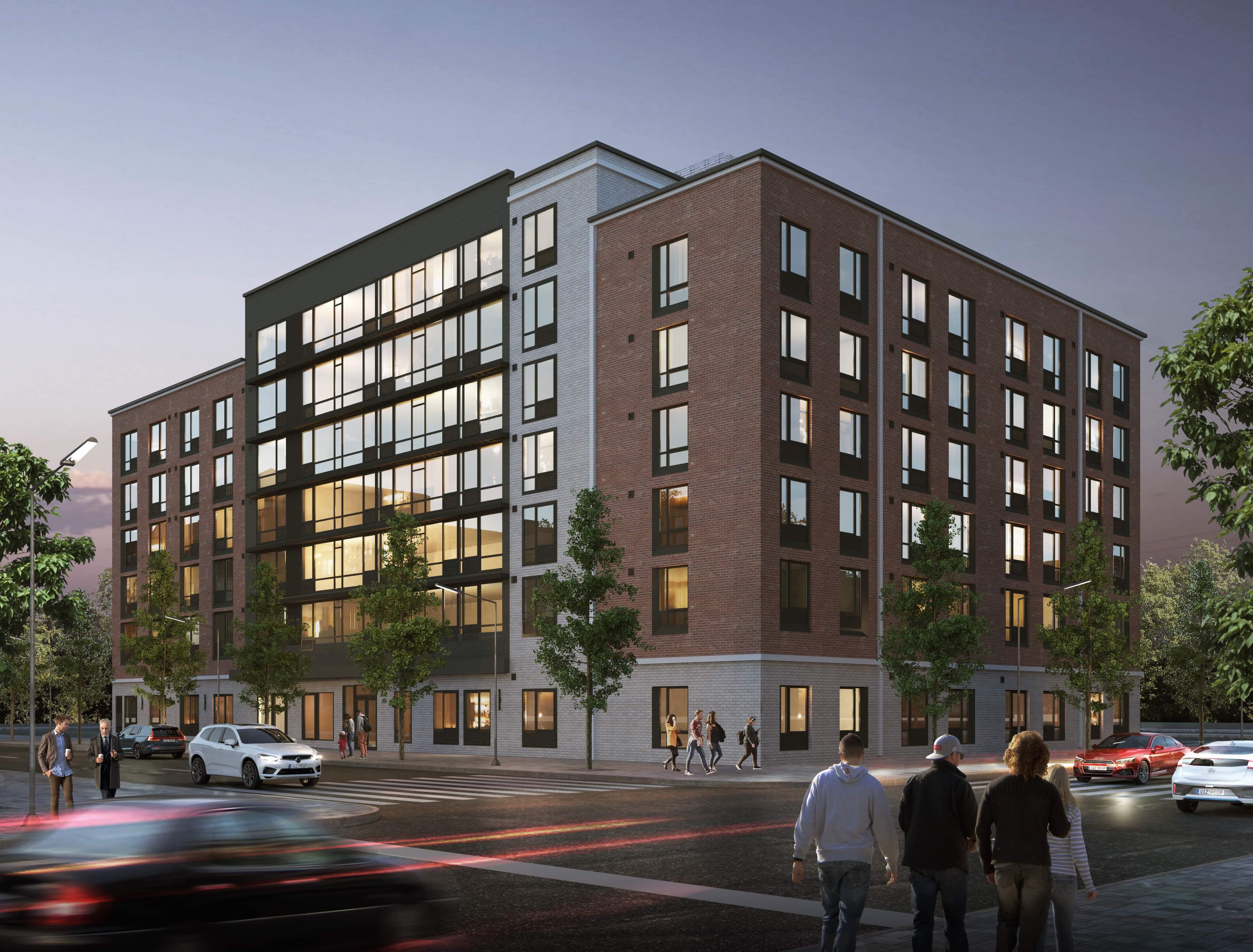 A rendering of the seven-story building in East New York.