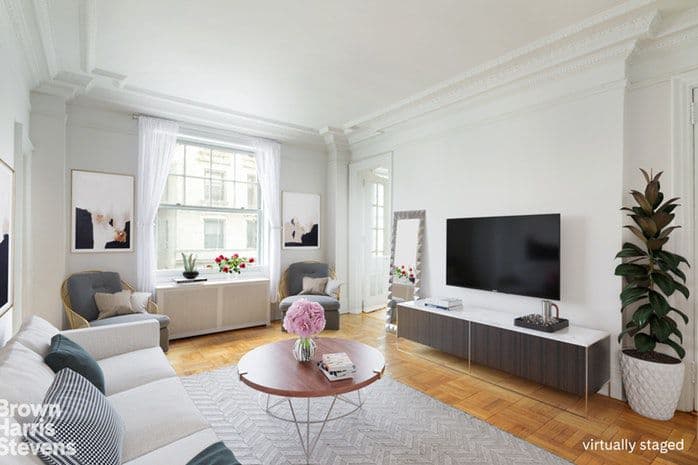 A convertible three bedroom overlooking Riverside Park, for $999,000, no board approval required