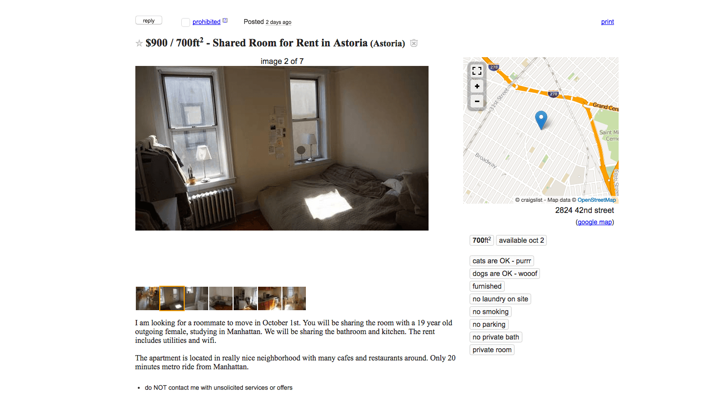 Classic Craigslist: These roommates want $900/month for a SHARED bedroom in Queens