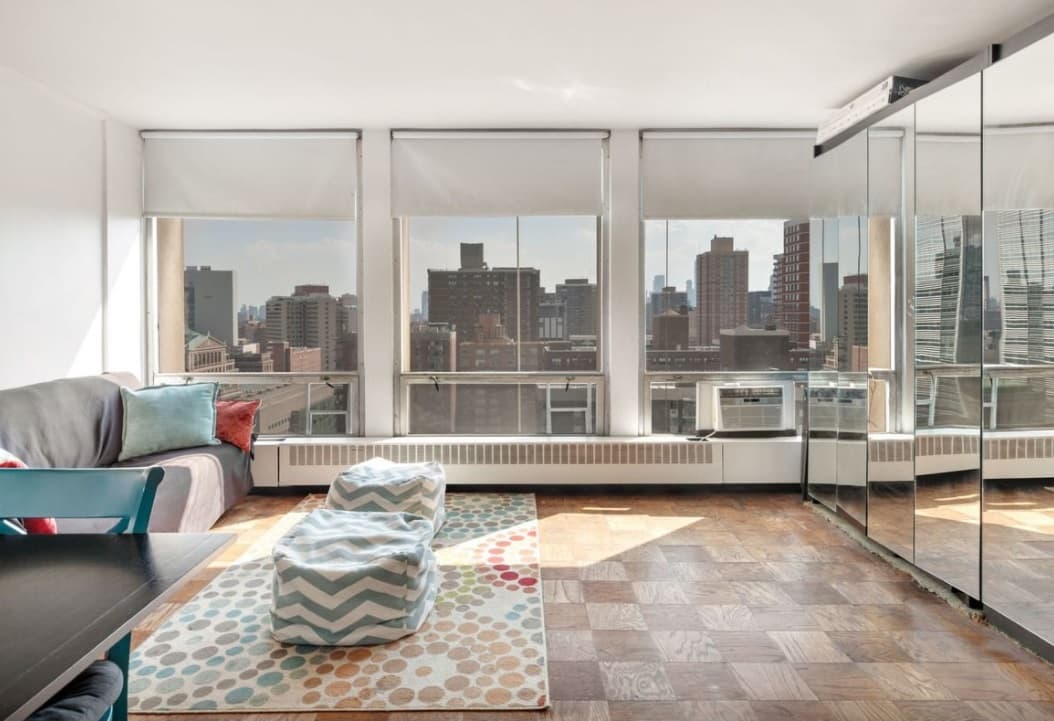 This high-floor Murray Hill studio has a Murphy bed and six (!) closets