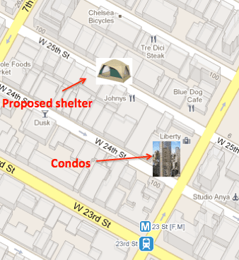 Million dollar condos and a homeless shelter? No prob.