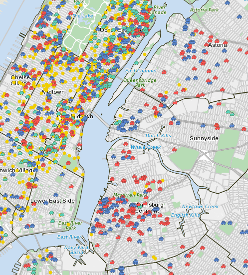 PropertyShark Map of the Month: See every co-op and condo with a parking garage in NYC