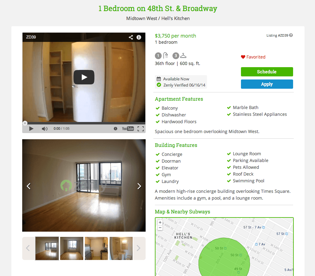 Broker-free rental site Zenly touts video footage for every listing