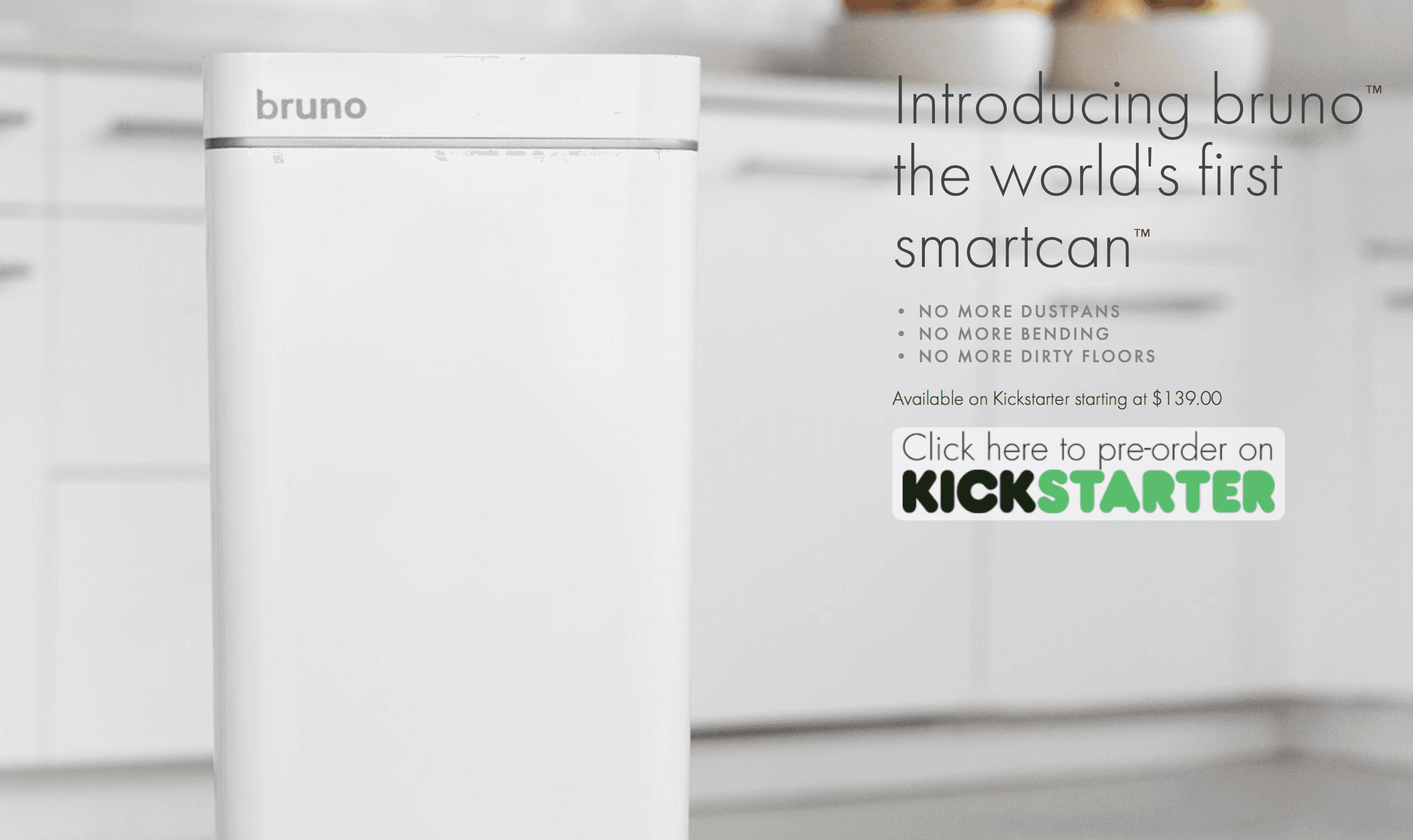 A garbage can that vacuums and sends text messages