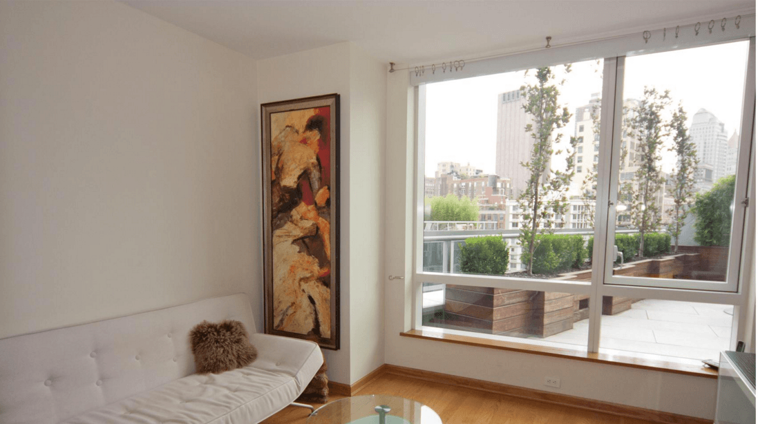 An indoor-outdoor living experience in this Tribeca condo