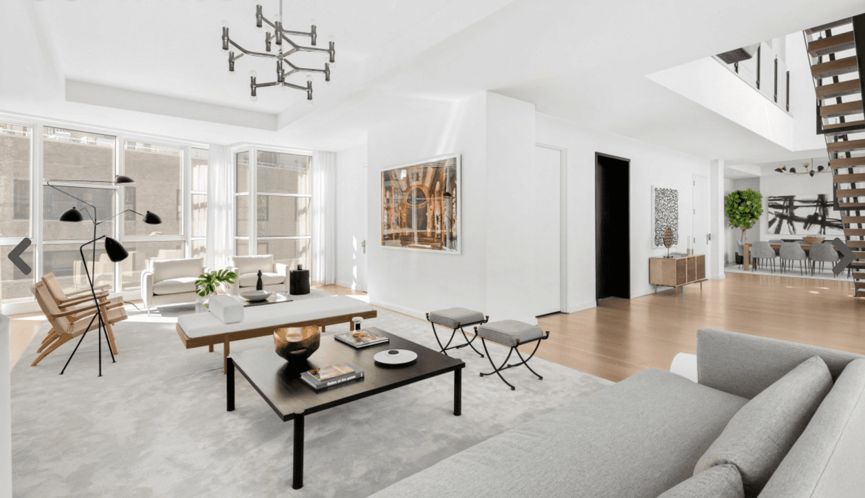 Dramatic angles and views in this Greenwich Village triplex penthouse