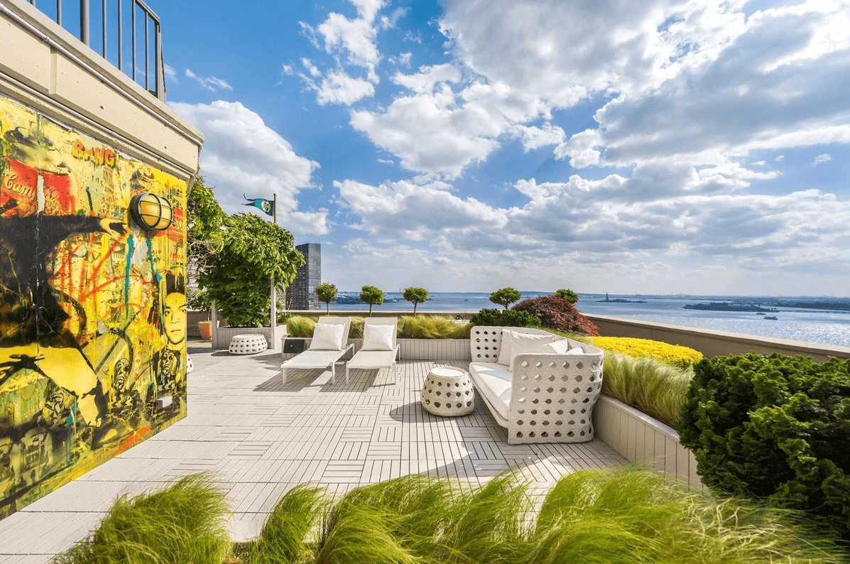 A duplex penthouse in Battery Park City with murals by Banksy's protégé, for $5,950,000