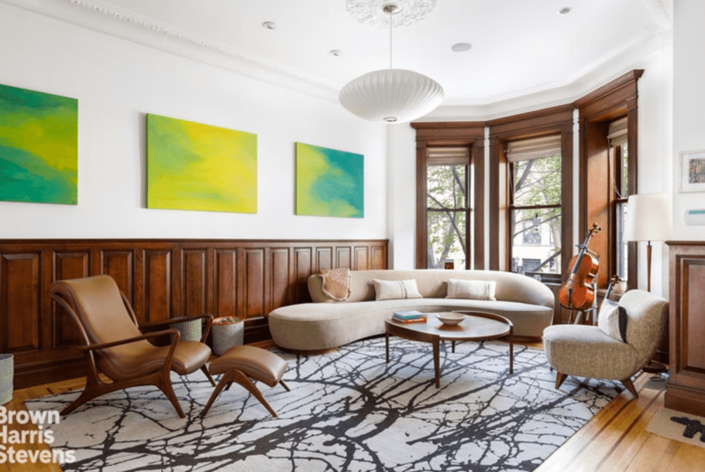 A renovated Park Slope limestone with a built-in aquarium and library, for $6,000,000