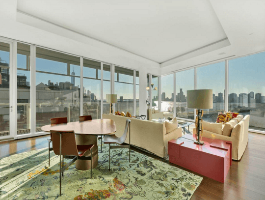 This West Village rental is wall-to-wall windows