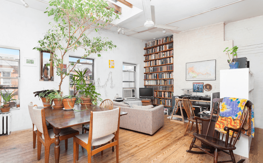 A huge skylight brightens up this light-filled East Village studio