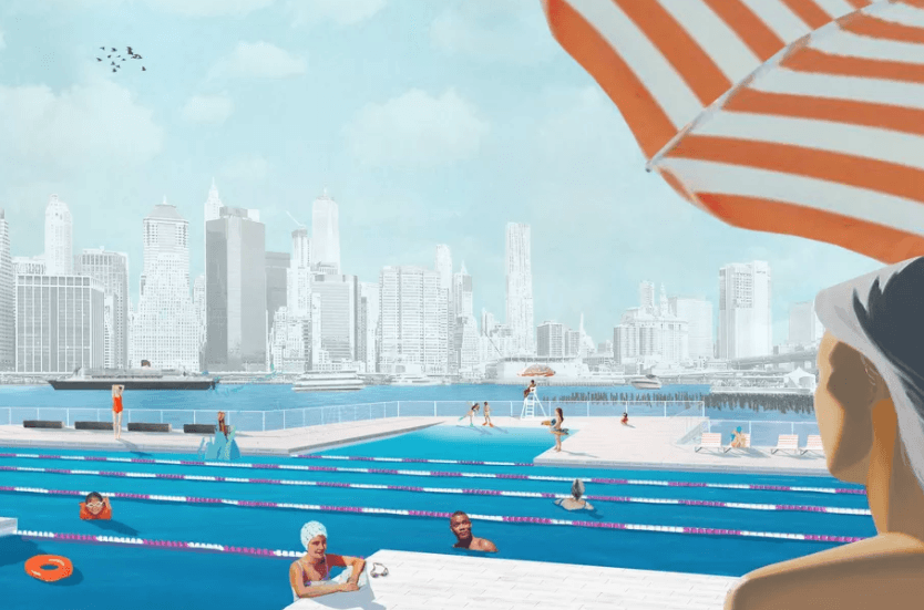 A floating pool seeks public support, how much the "Annie Hall" apartments are worth, and more