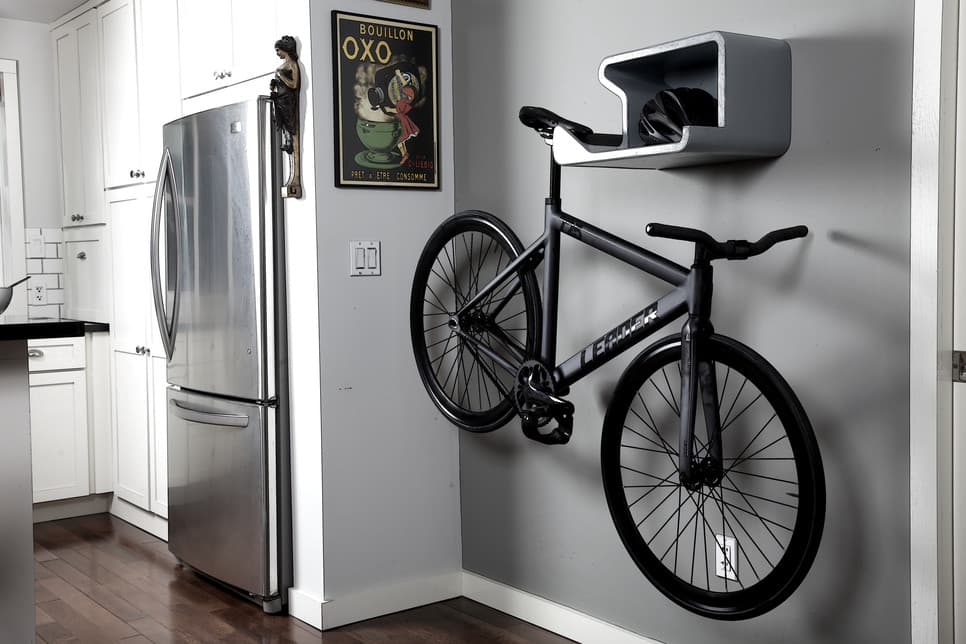 Free up hallway space with this sleek bike rack