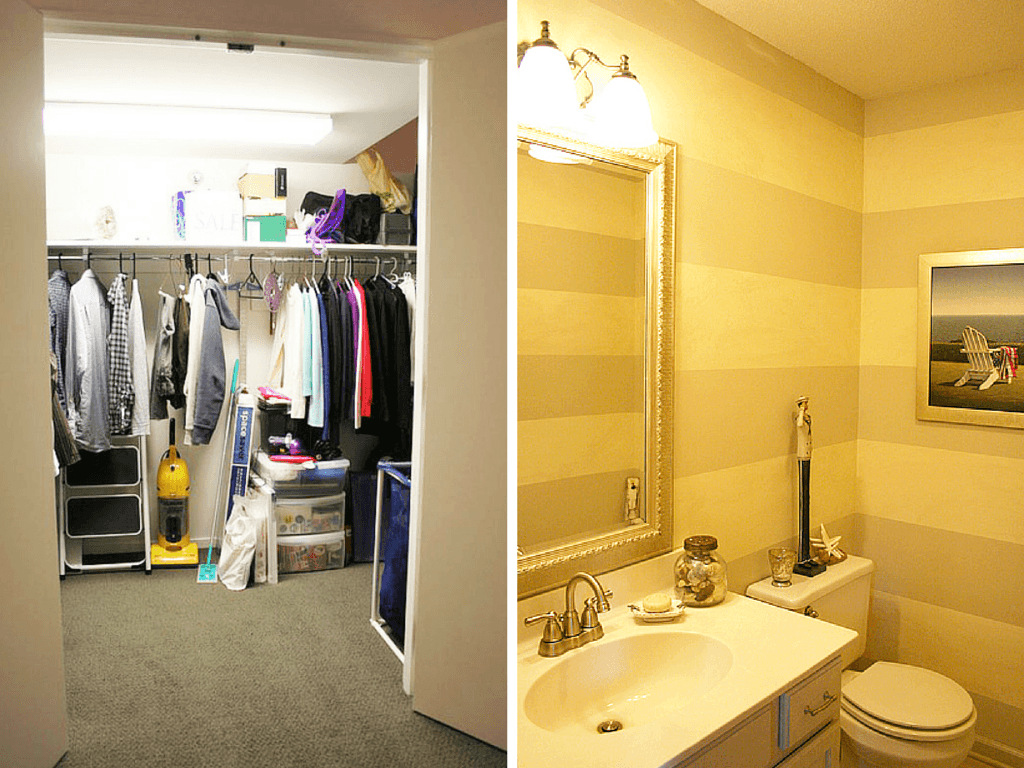 Walk-in closet vs. half-bathroom: What will it be?