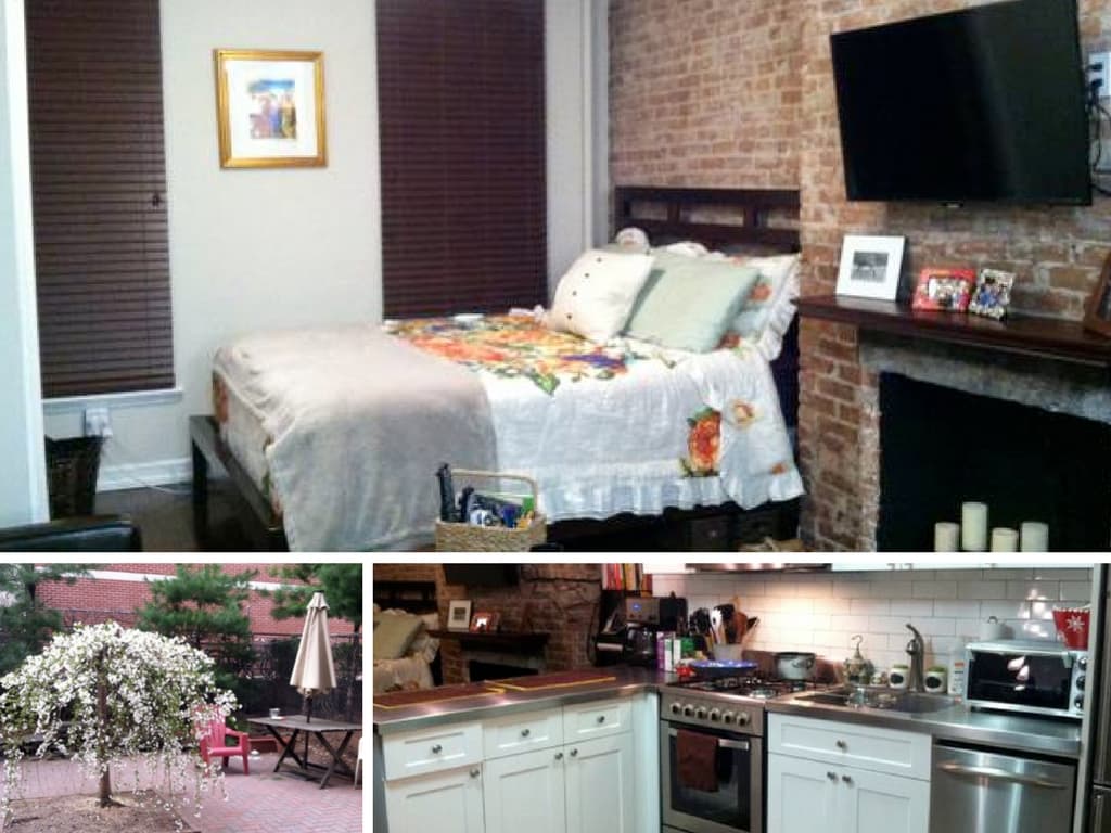 This Lower East Side studio comes with outdoor space and a flatscreen TV. Should you snap it up?