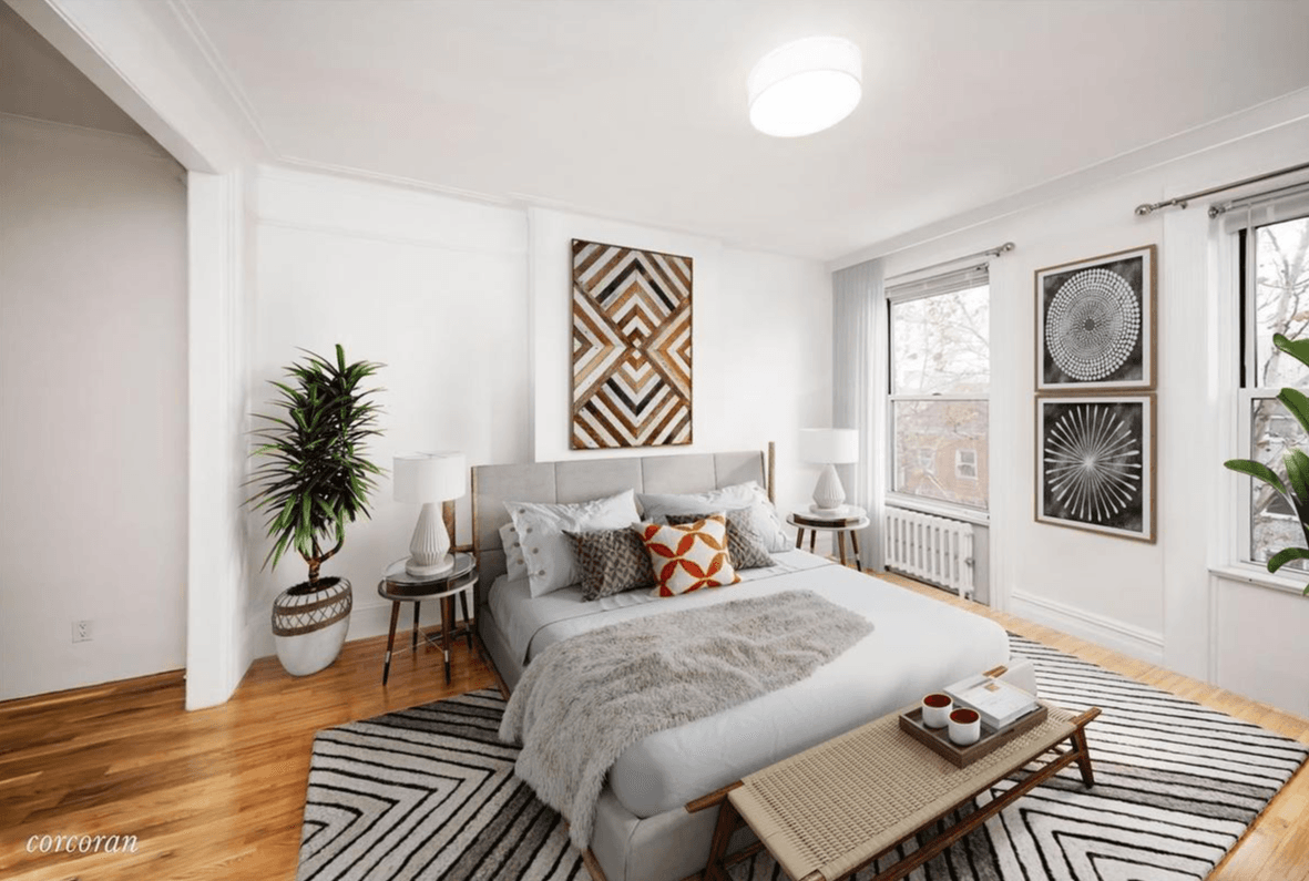 Would you rent this railroad-style convertible two bedroom in Greenpoint, for $3,000?
