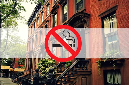 How do I stop my tenant's girlfriend from smoking on my stoop?
