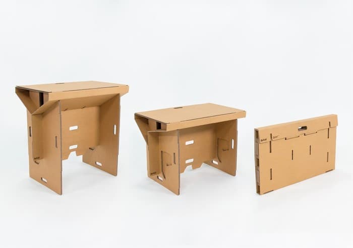Save on space with this foldable cardboard standing desk