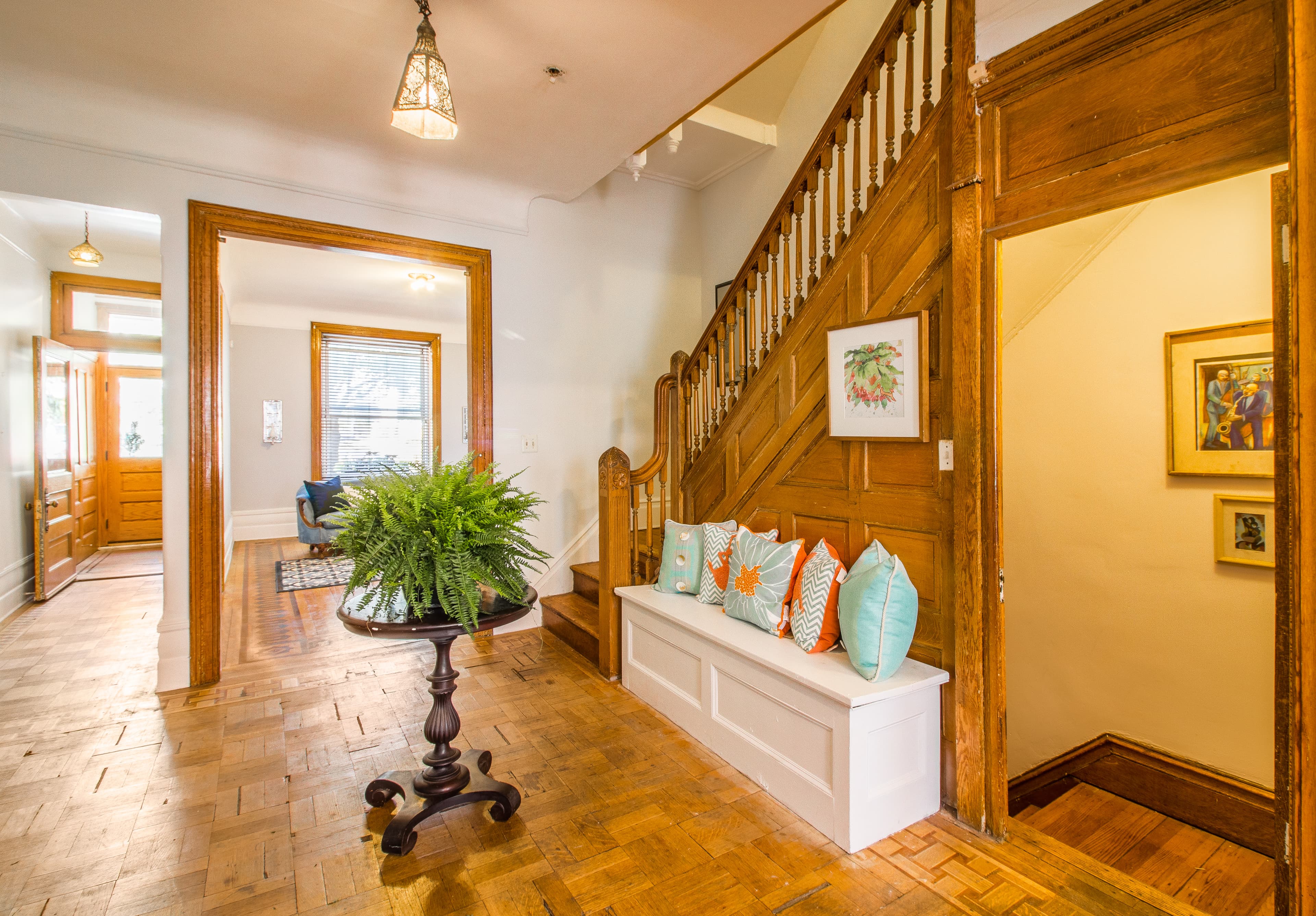 This grand old Harlem townhouse is packed full of original hardwood details