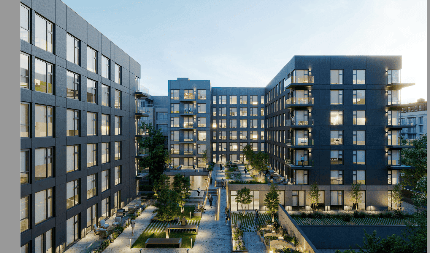 A rendering of the seven-story building at 218 Front Street.