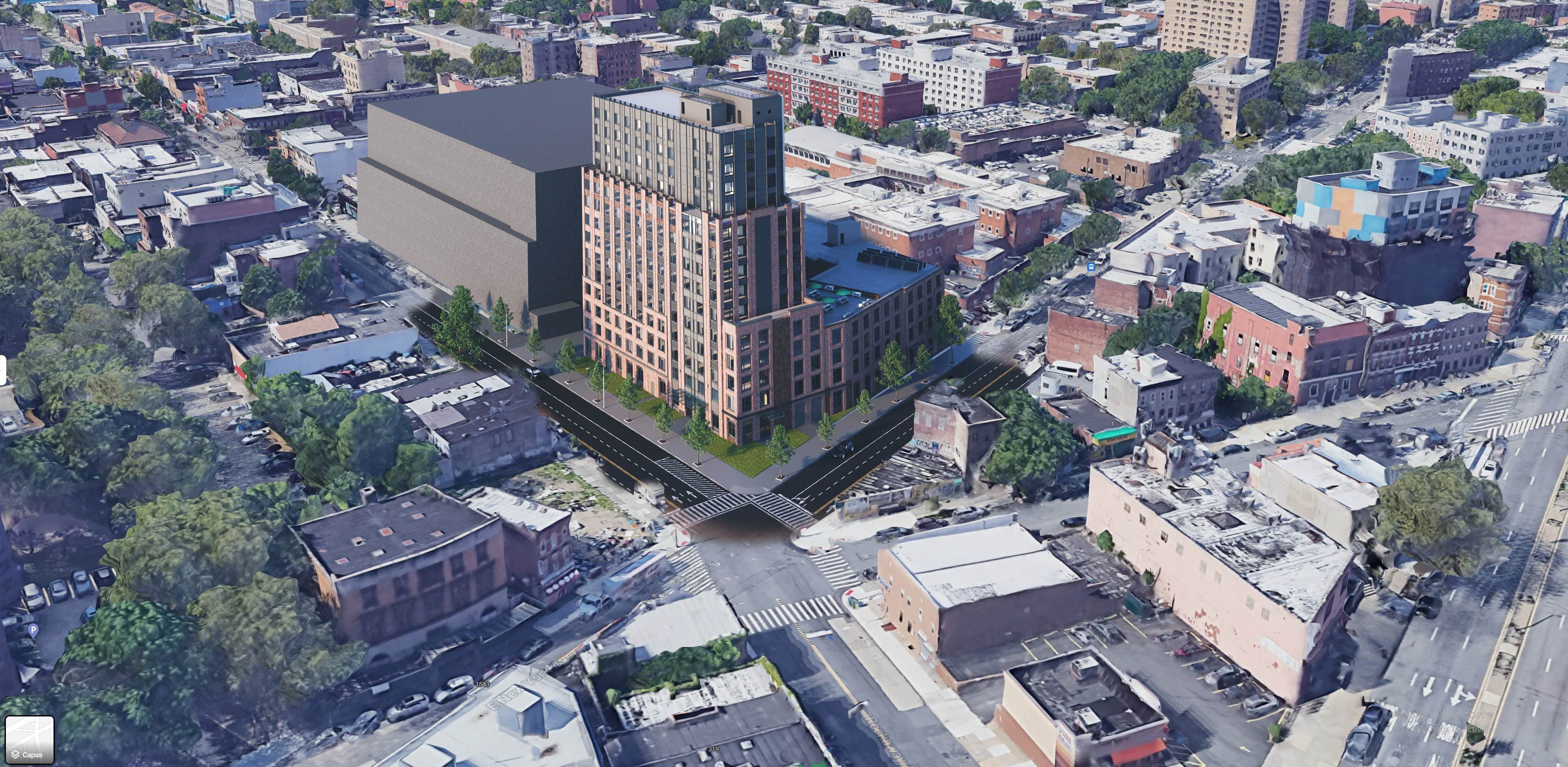 A rendering of the 14-story building at 326 Rockaway Avenue