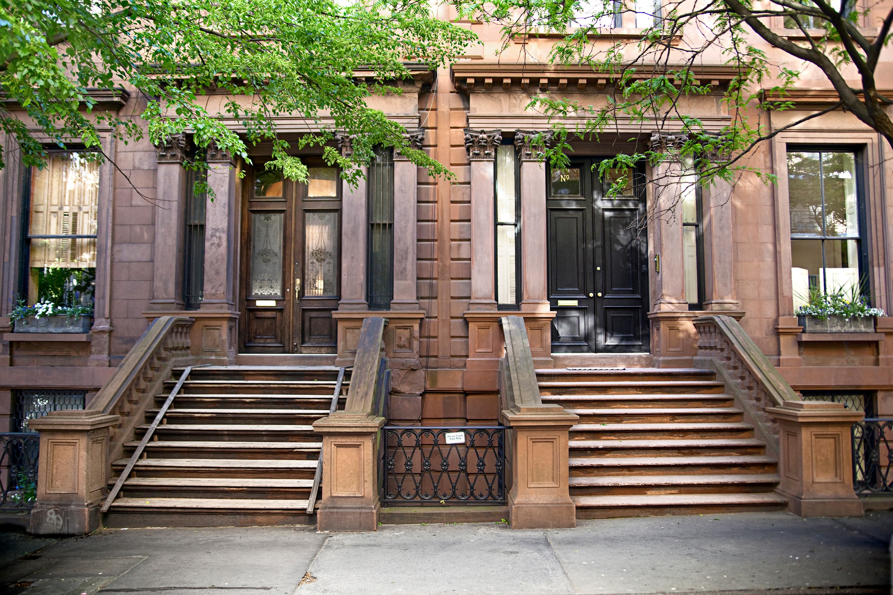front view of a house in Brooklyn Heights.